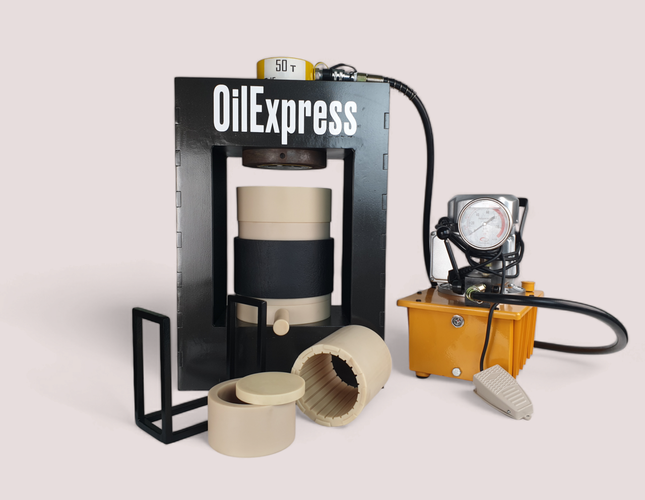 Прес для олії 50 тонн 4 літри капролон + вставка (повний комплект) "PRO+" OilExpress