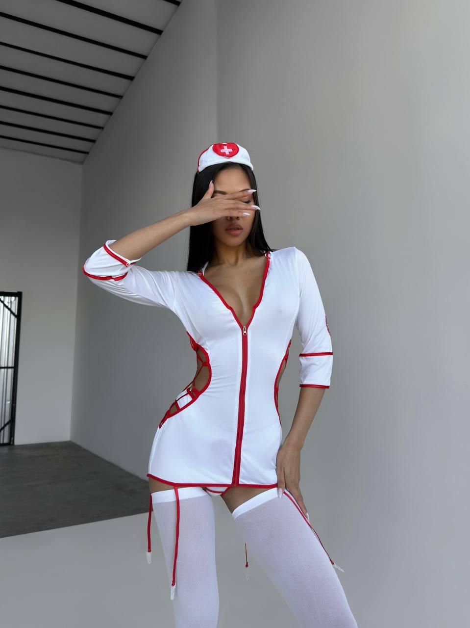 Комплект білизни для рольових ігор «Медсестра», игровой костюм, эротический женский костюм
