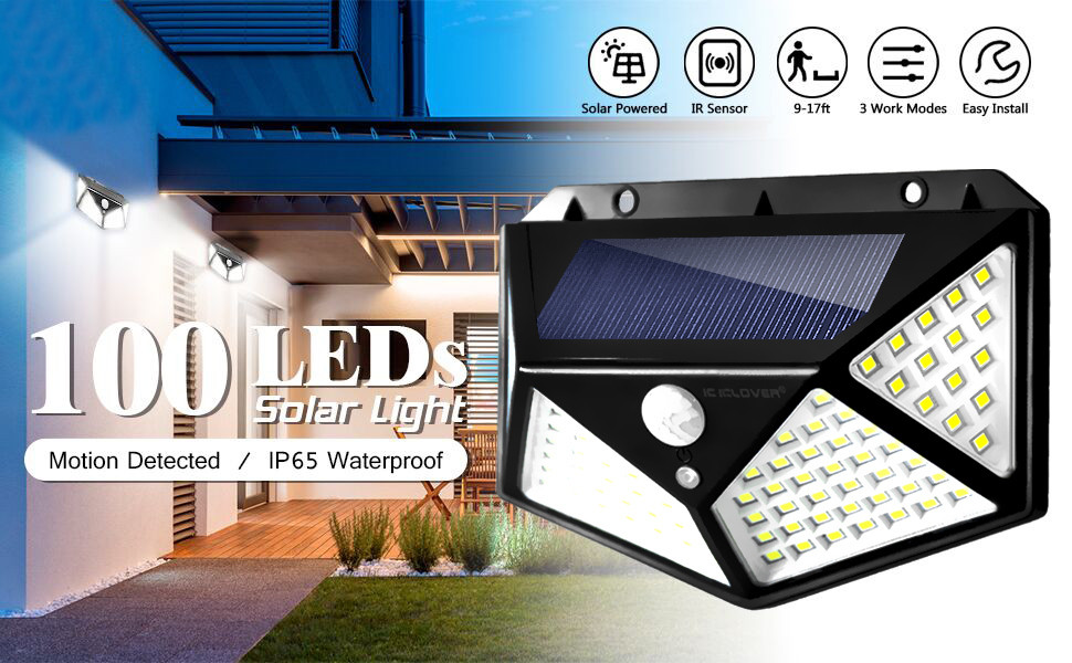 Ліхтар на сонячній батареї з датчиком руху Solar Light BL 100 LED