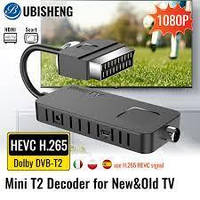 UBISHENG HD DVB-T2 цифровой эфирный декодер H265 HEVC Scart TV-приемник, PVR TV-тюнер, 2-в-1 пульт дистанционн