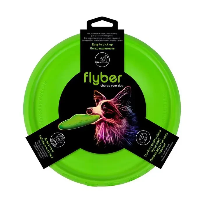 Іграшка для собак Collar Літаюча тарілка Flyber (Флайбер) d=22 см (спінений полімер) зелена 62175