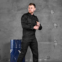 Черный тактический костюм Security Guard, весенняя форма для силовых структур рип-стоп