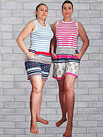 Женские короткие свободные шорты опт пояс на широкой резинке, шорты женские трикотажные р.48 52 56