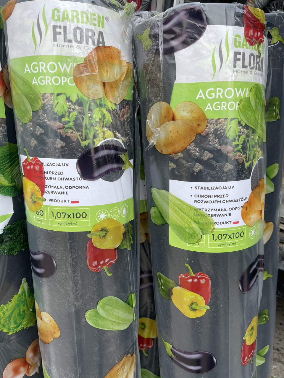 Агроволокно Garden Flora 60 г/м2 1.07 м 100 м Чорне Мульчувальне агроволокно Агроволокно чорне