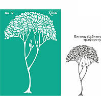 Трафарет многоразовый самоклеящийся Rosa №17 Дерево 2 А4 (21х29,7см)