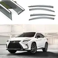 Дефлектори вікон з хром молдингом, вітровики Lexus RX 2015-2022 (нержавіюча смуга)