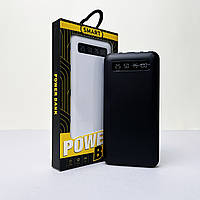 Power Bank Box LED з кабелем USB+Micro+Type-C+Lightning (10000mAh) Чорний