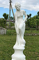 Велика садова фігура, скульптура біла Венера на постаменті для декору саду з цементу, ручної роботи 75 смУКР