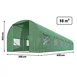 Теплиця Plonos (25мм труба) 18м² розмір 6x3м Парник ПОЛЬША Садові теплиці Теплиця на дачу ТРЬОХШАРОВА ПЛІВКА, фото 3