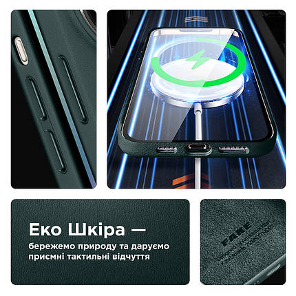 Чохол накладка ArmorStandart FAKE Leather для Apple iPhone 13 Pro Max Shirt Green (ARM61377), фото 4