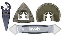 Набір насадок для фрезера, 4 шт, для плитки, KWB (708750)