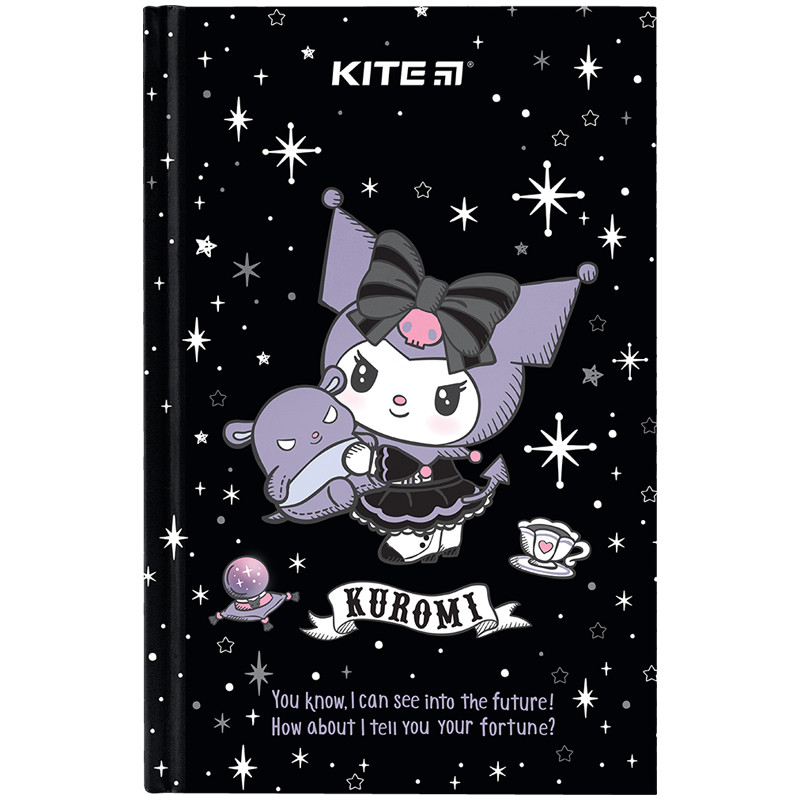 Книга записна Kite Kuromi тверда обкладинка, А6, 80 аркушів, клітинка HK24-199-1, фото 1