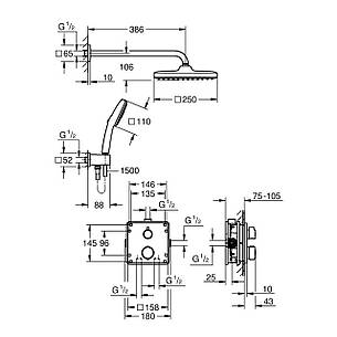 Душова система термостатична Grohe QuickFix Precision з Vitalio Comfort 250 348822430, фото 3