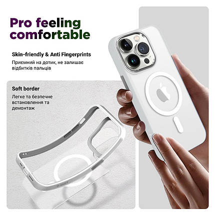 Чохол накладка Armorstandart TPU Unit MagSafe для Apple iPhone 14 Matte Clear Silver (ARM70462), фото 3