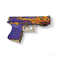 Пистолет резинкострел Глок Огненная пуля Glock из CS2 StandOff 2 Из Фанеры Пистолет Игрушечный Подарок Сувенир