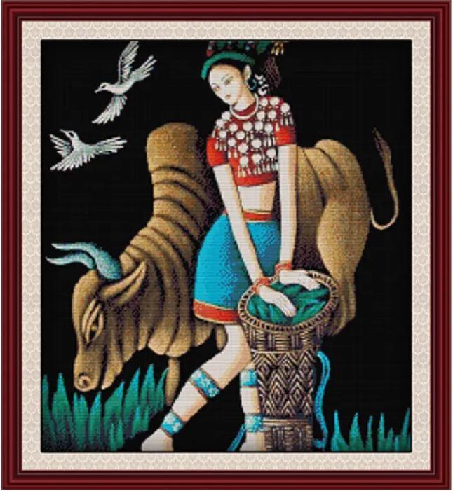 Набір для вишивання за нанесеною на канву схемою "Yunnan Heavy Color-Cultivation" . AIDA 14CT printed, 48*53 см, фото 1