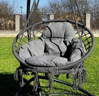 Підвісне крісло-гойдалка з подушкою BOHO Сірий