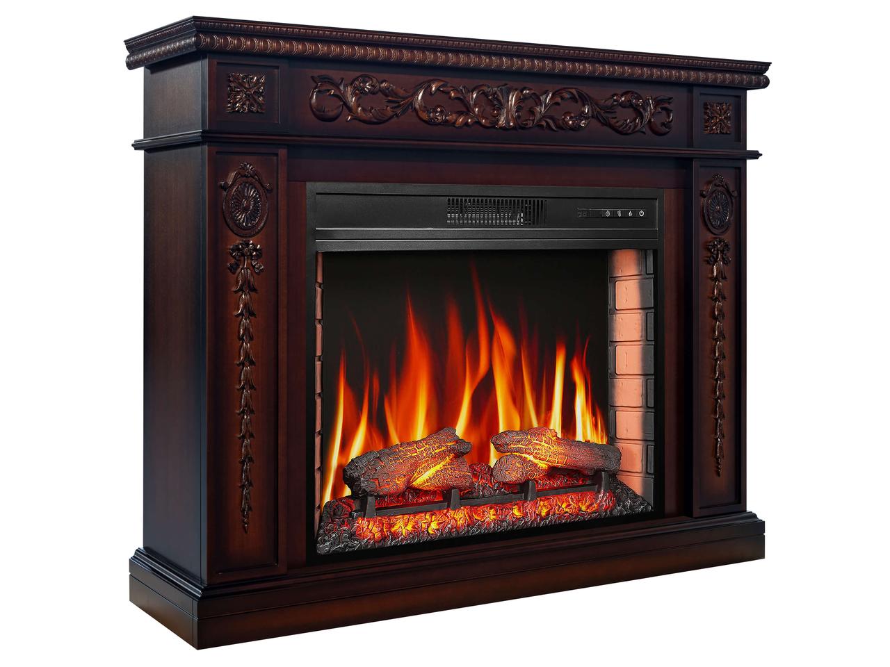 Камінокомплект ArtiFlame Delmona AF28S коньяк з обігрівом і звуком горіння вогню, фото 1