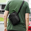 Чоловіча сумка через плече Modern чорна з еко шкіри месенджер барсетка, фото 4