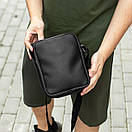 Чоловіча сумка через плече Modern чорна з еко шкіри месенджер барсетка, фото 6
