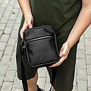 Чоловіча сумка через плече Modern чорна з еко шкіри месенджер барсетка, фото 5