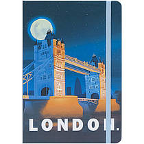 Блокнот А5 у лінію 80 аркушів на гумці 140 х 210 мм Лондон