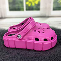 Сабо крокси жіночі на платформі малинові Progress