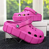 Сабо крокси жіночі на платформі малинові Progress, фото 2