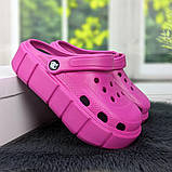 Сабо крокси жіночі на платформі малинові Progress, фото 4