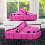 Сабо крокси жіночі на платформі малинові Progress, фото 9