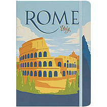 Блокнот А5 у лінію 80 аркушів на гумці 140 х 210 мм Рим