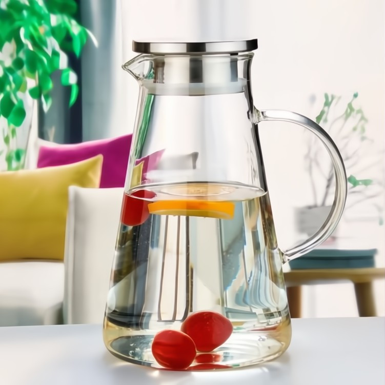 Конусний скляний глечик із металевим фільтром Ardesto 1.8л