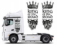 Наклейка плотерная 2 шт King of road Король дороги 176*72 см цвет на выбор как и размер