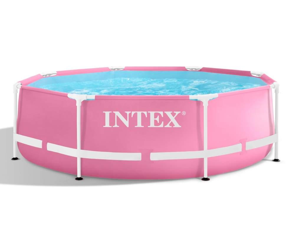 Каркасний басейн круглий Intex 28290 (244x76 см) рожевий
