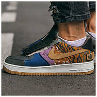 Мужские кроссовки Nike Air Force 1 Low x Travis Scott Cactus Jack, кроссовки найк аир форс 1 лов трэвис скотт