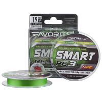 Шнур Favorite Smart PE 3x 150м 0.15/0.066mm 2.5lb/1.2kg Light Green (1693.10.60) arena