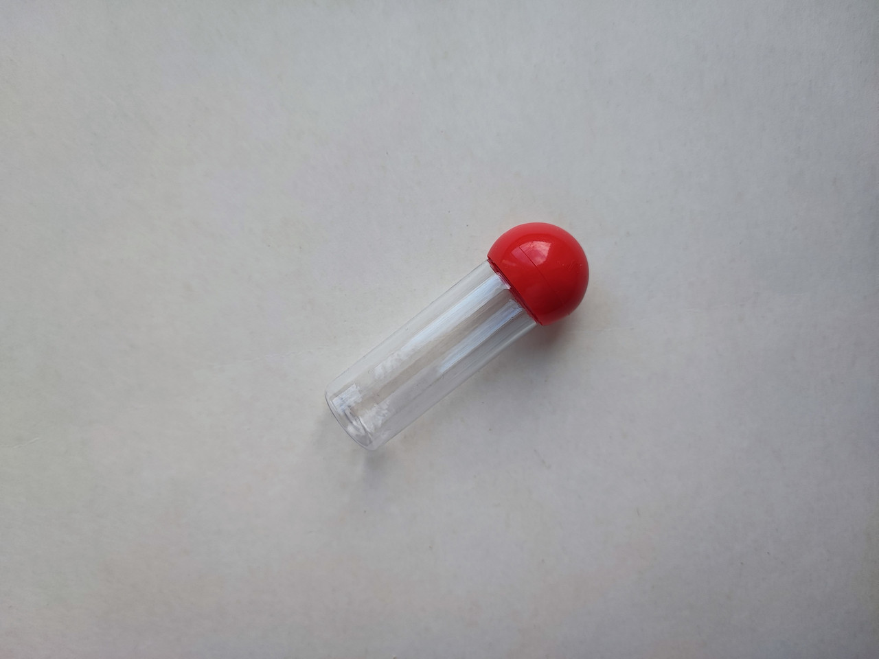 15 - 14 мл флакон Круглий прозорий ПЕТ з кришкою червона кулька, пластиковий, пластмасовий з закруткою, ковпачком