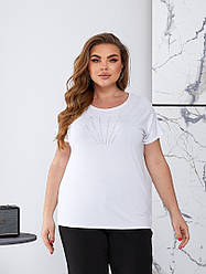 Жіноча футболка оверсайз біла розмір 50-54