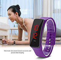 Спортивные силиконовые часы-браслет LED Фиолетовый