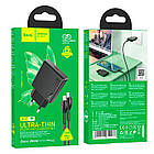 Адаптер мережевий HOCO Type-c to Lightning Delgado single port charger N37 |Type-C, 20W/3A, PD/QC| чорний, фото 8