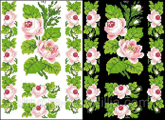 ФЛ-192 Водорозчинний пришивний флізелін з нанесеним малюнком 20х30см (Барвиста вишиванка)