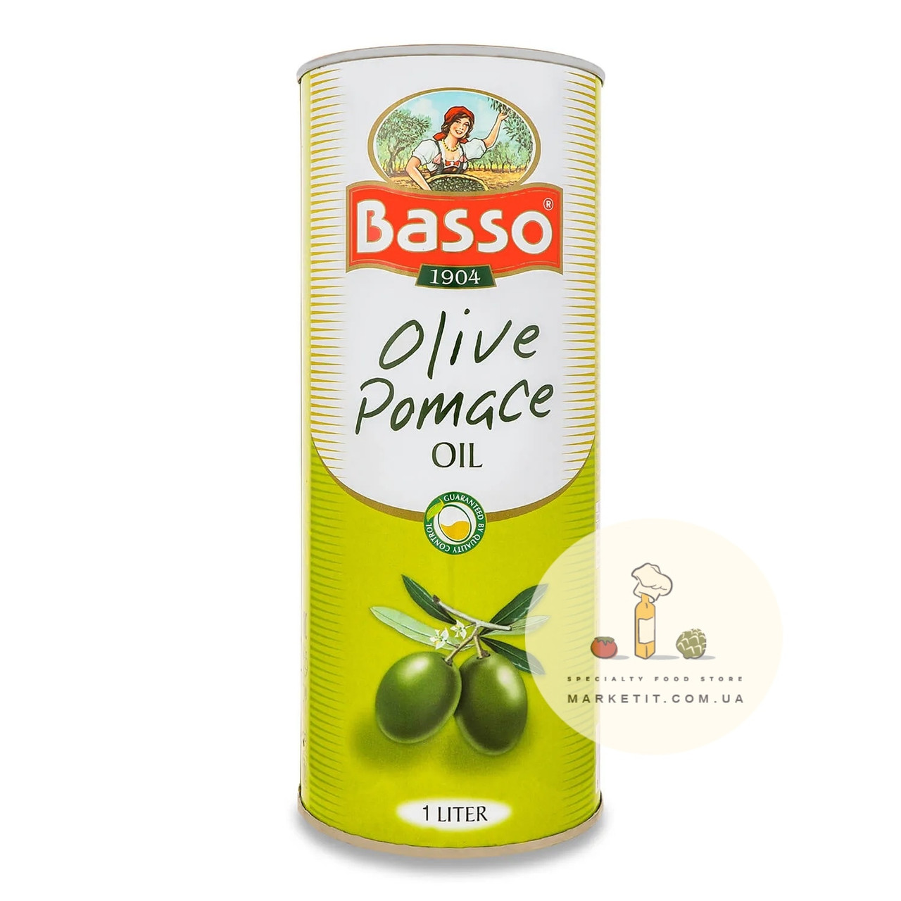 Оливкова олія Basso Olive Pomage oil, суміш рафінованого та холодного пресування 1 л.