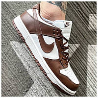 Мужские кроссовки Nike SB Dunk Low Wmns "Brown Sail", коричневые кожаные кроссовки найк сб данк лов