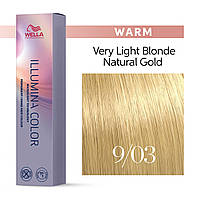 Краска для волос Wella Illumina Сolor (все тона в ассортименте+2024) 9/03 оч яркий блонд натурально-золотистый