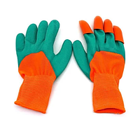 Садові рукавички Garden Genie Gloves 2 в 1 Граблі з пазурами для саду та городу
