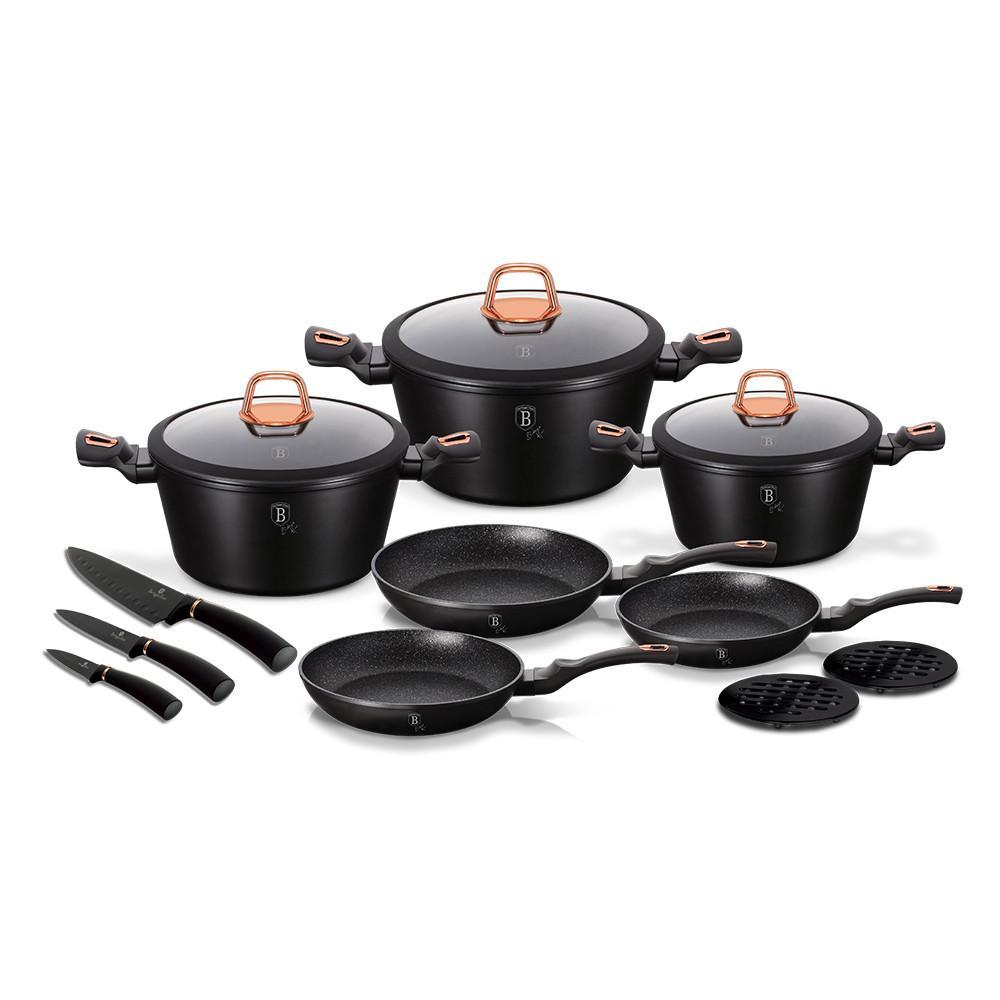 Набір посуду 14 предметів Berlinger Haus Black Rose Collection (BH-7187)