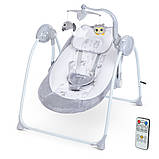 Крісло-гойдалка для немовлят з електро-заколисуванням El Camino ME 1075 TEDDY Gray Animals (механізм гойдання: маятник) [Склад, фото 2