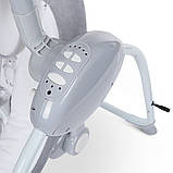 Крісло-гойдалка для немовлят з електро-заколисуванням El Camino ME 1075 TEDDY Gray Animals (механізм гойдання: маятник) [Склад, фото 5