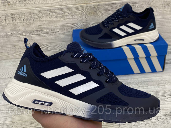 Мужские беговые кроссовки Adidas сеточка Адидас текстиль подошва пена ...