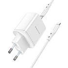 Адаптер мережевий BOROFONE Type-C to Lightning Cable Reacher dual Port charger set BN9 |2Type-C, 35W/3A, PD/QC| білий, фото 3